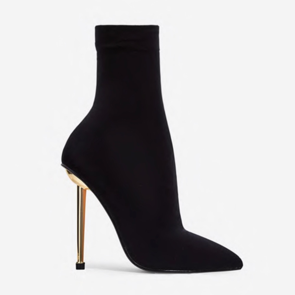 BRAND NEW sock ankle bootie with gold heel - Picture 5 of 6